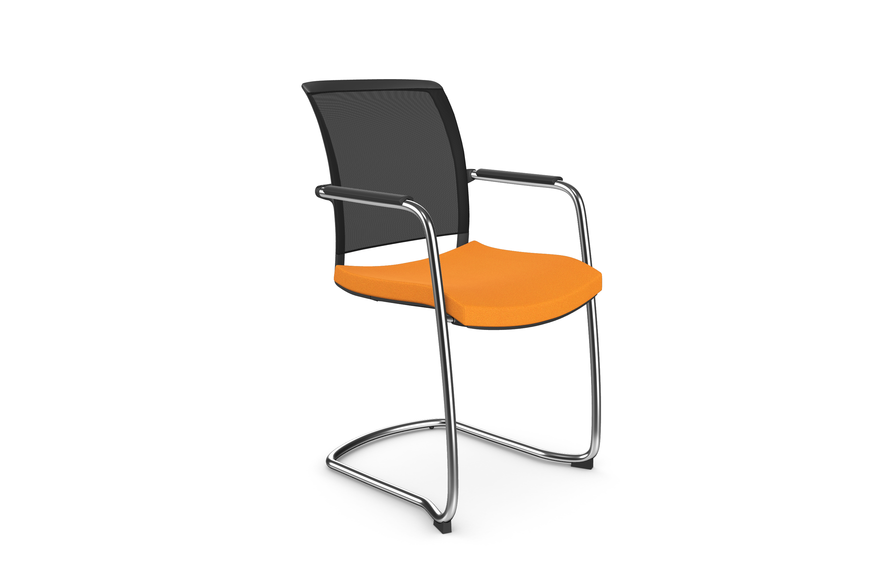 OZ Series Guest Chair with Mesh Back, Upholstered Seat and Metal Frame