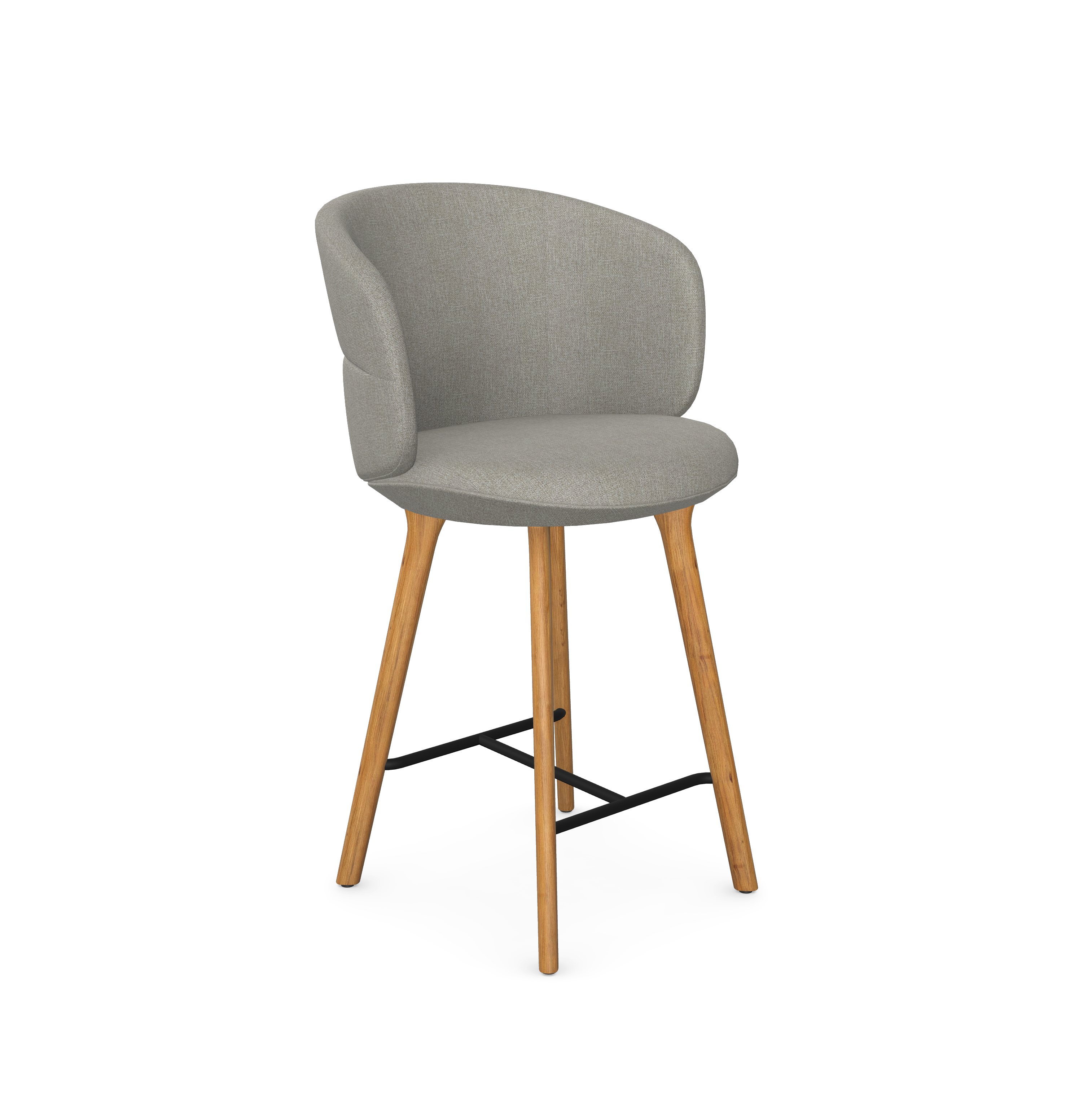 Ekori Hocker - Oak legs, steel footrest