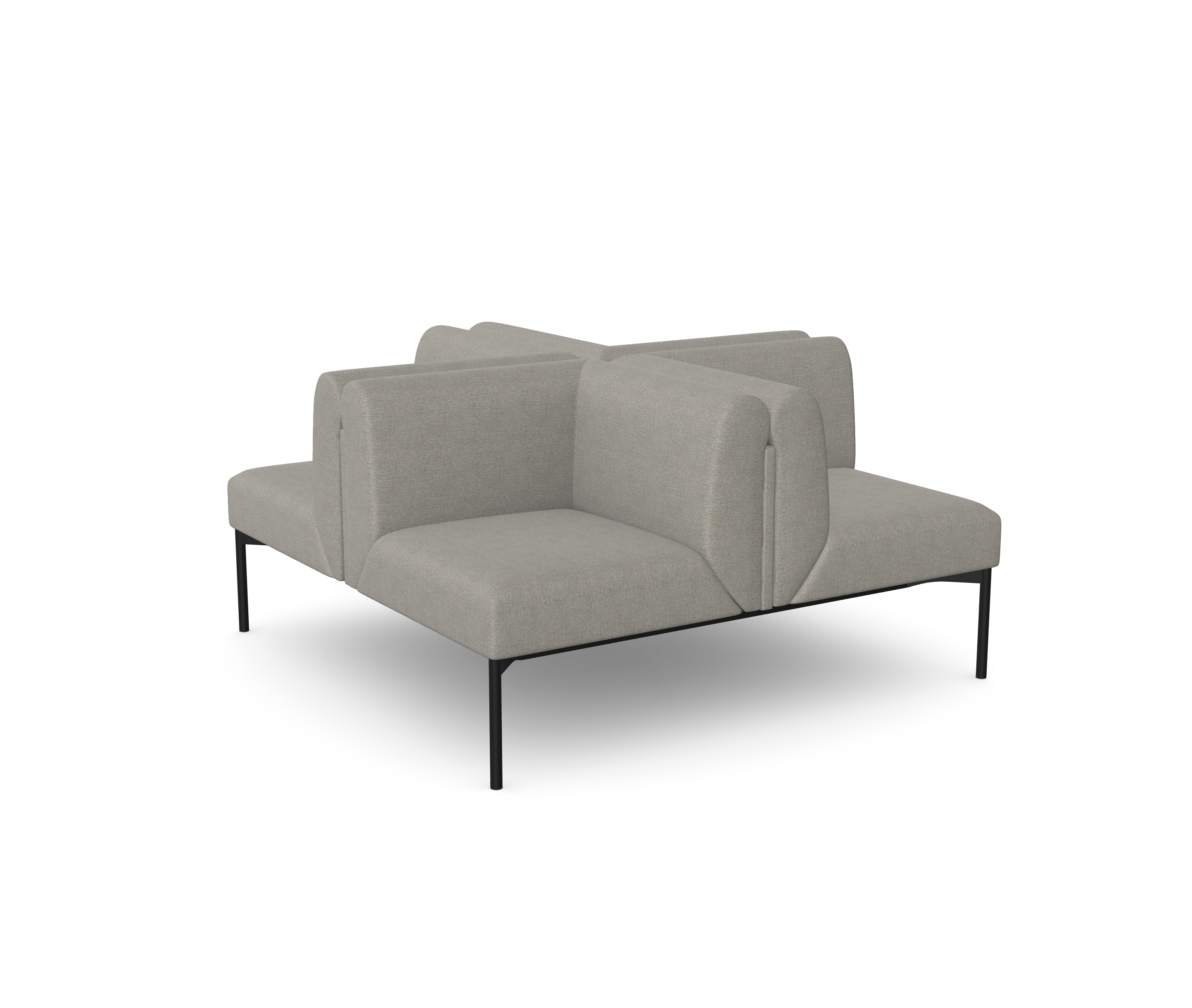 Sona 4 Single Seater - Four-Way Modular Collaborative Lounge Seating with Low Base