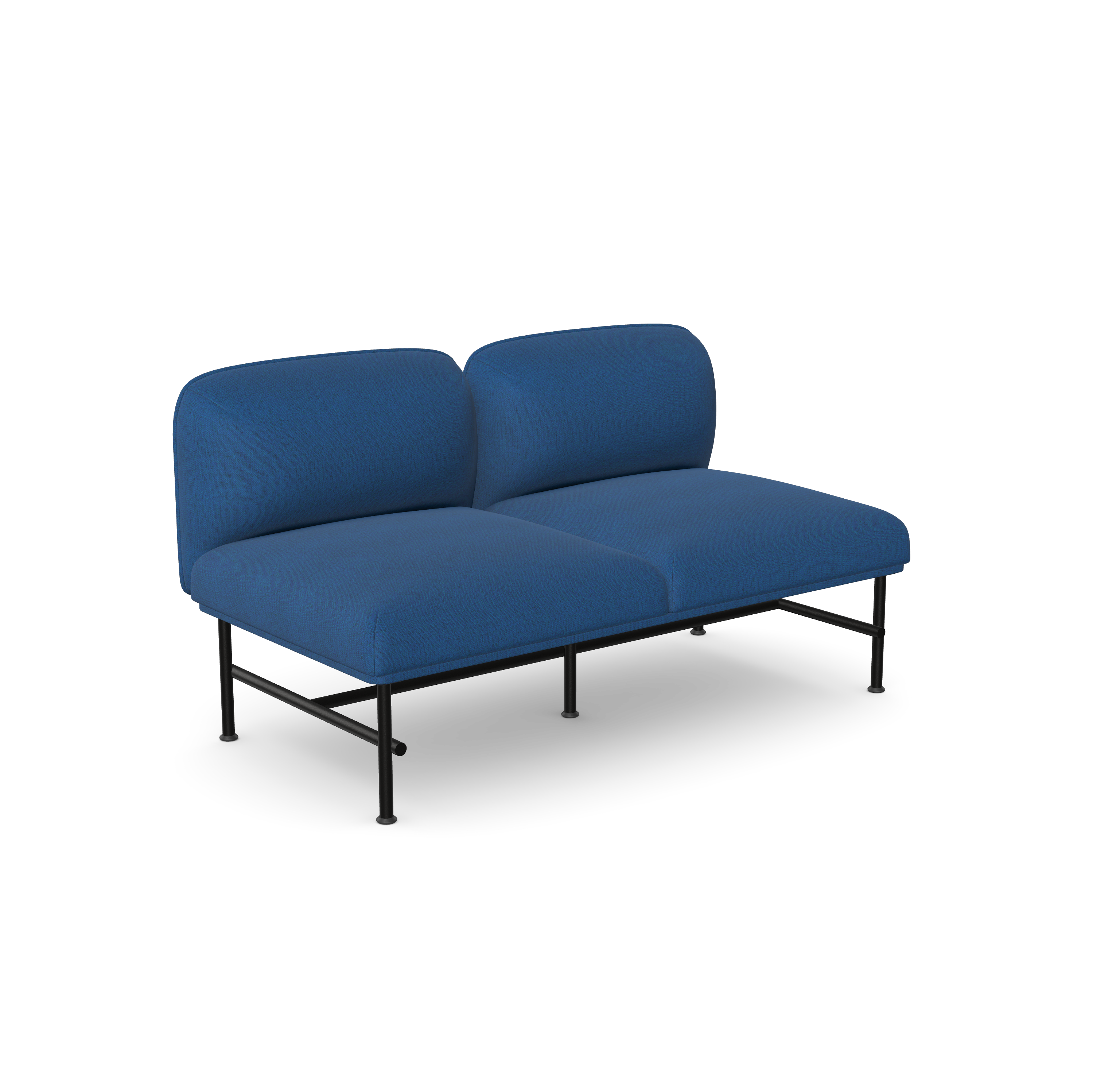 Nebula NB-320 2-Seater Blue Sofa – Armless Fabric Upholstered Couch