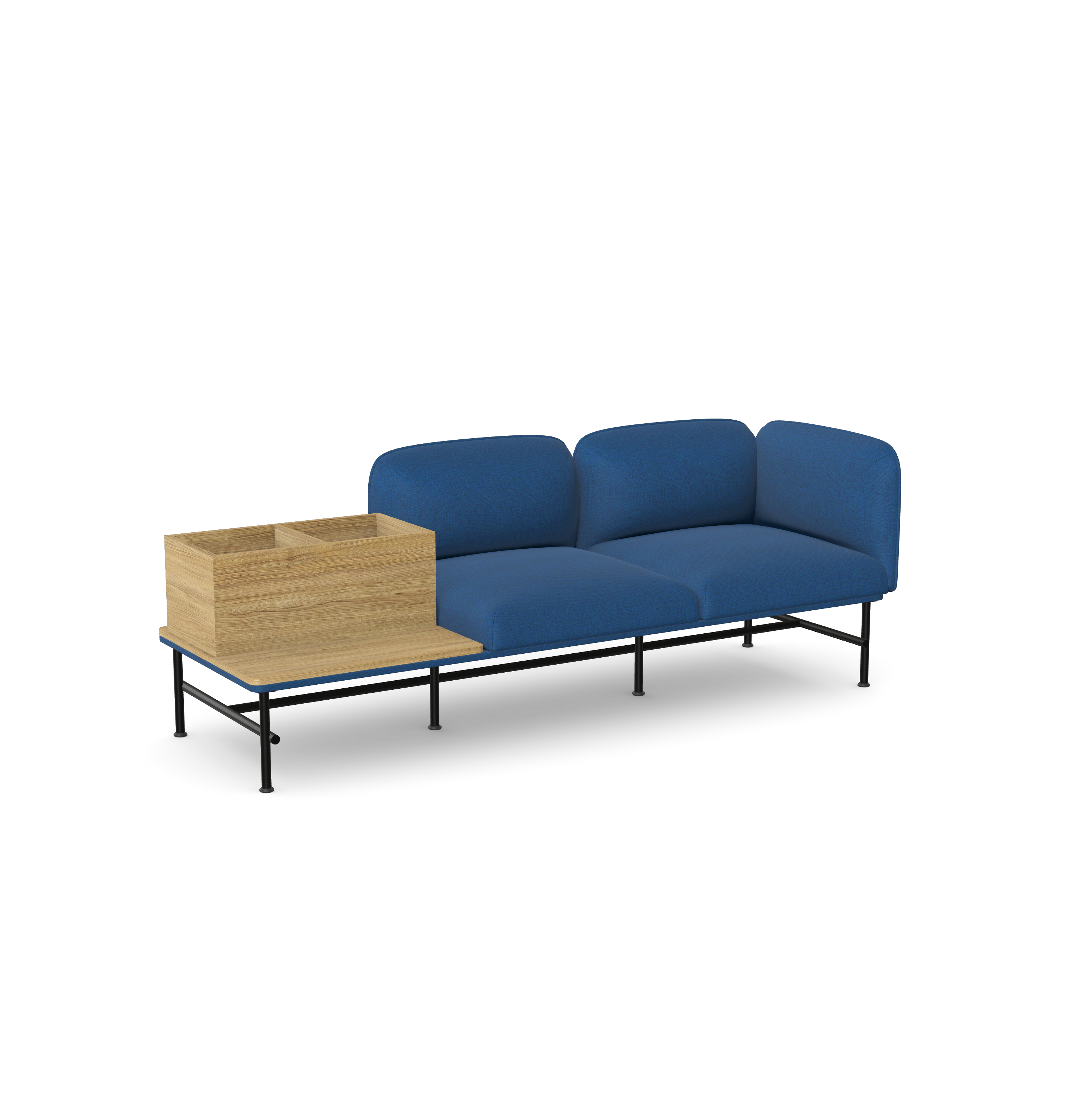 Nebula NB-331-L-T1-FL Two Seater with Armrest and side Bookcase