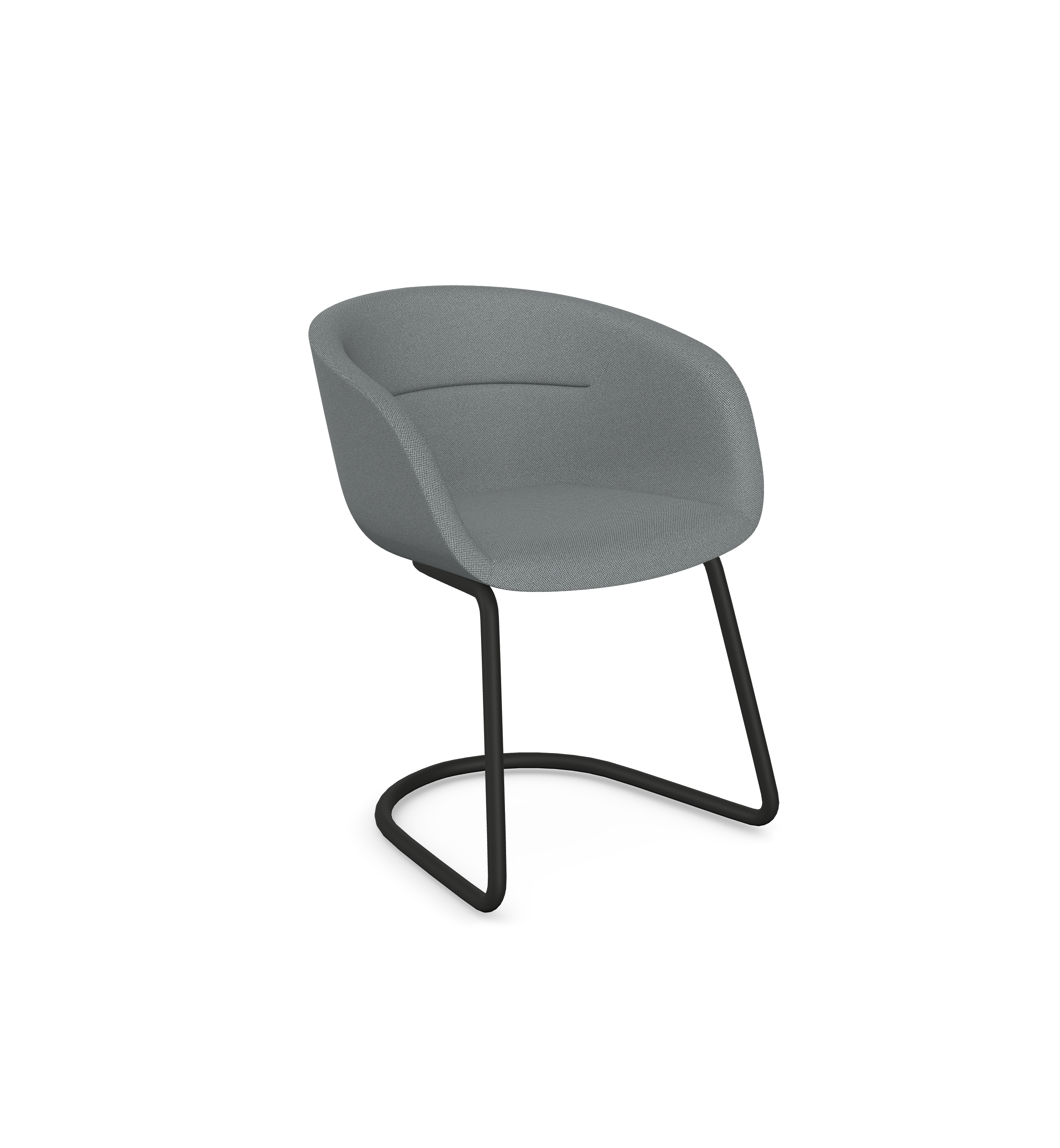 Paxt - Sledge Lounge Chair with Upholstered Seat and Metal Frame