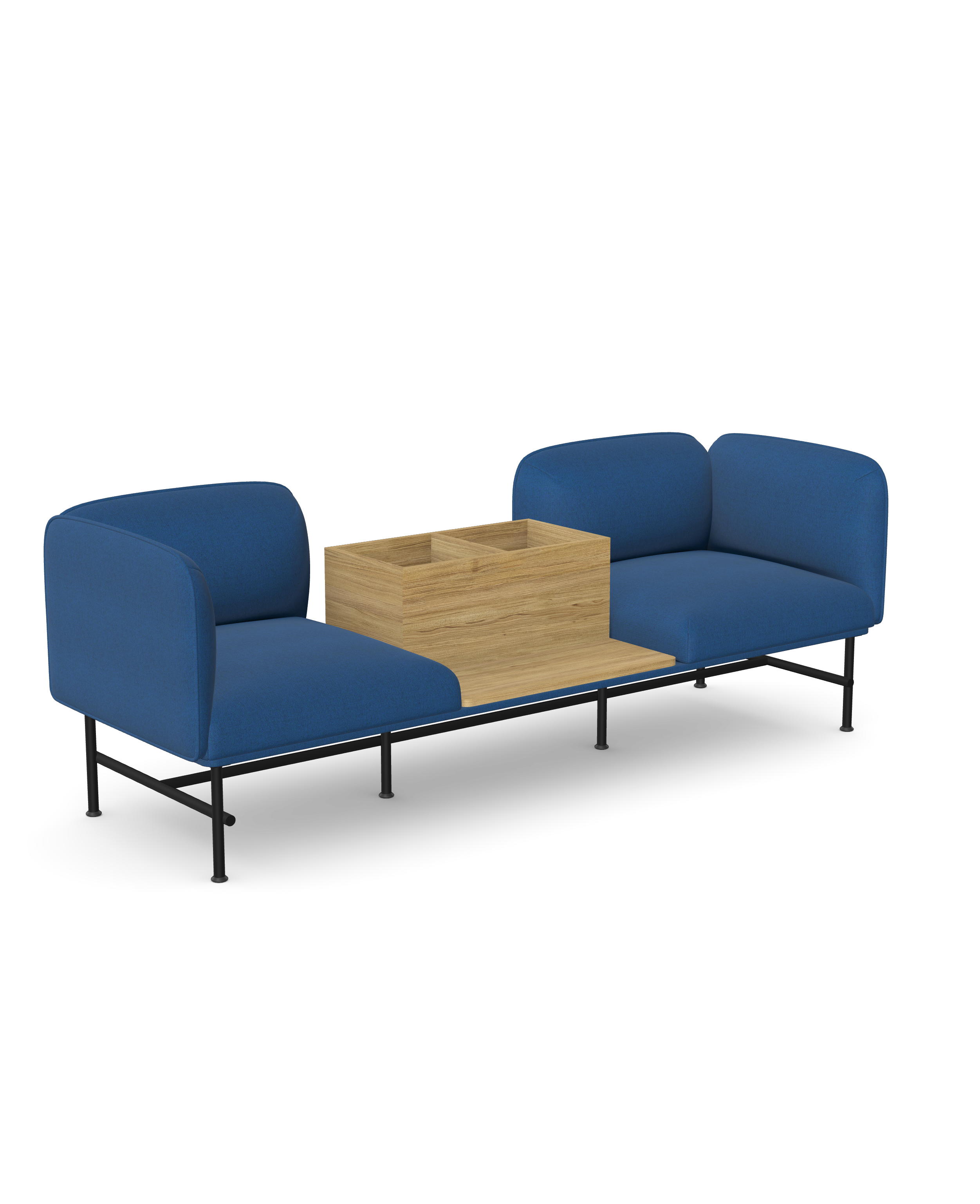 Nebula NB-332-T2-FL Two Seater with Armrests and middle Bookcase